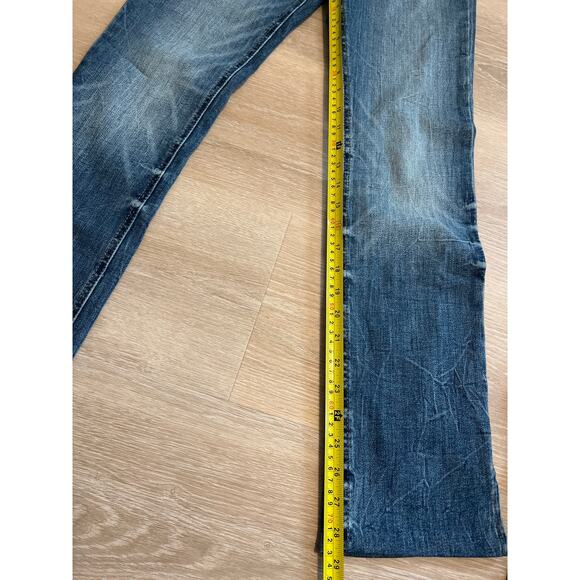 Artemis Vintage Jeans Womens 5/26 Relaxed Boot Cut Med Wash Fade Stretch Slit - Picture 4 of 8